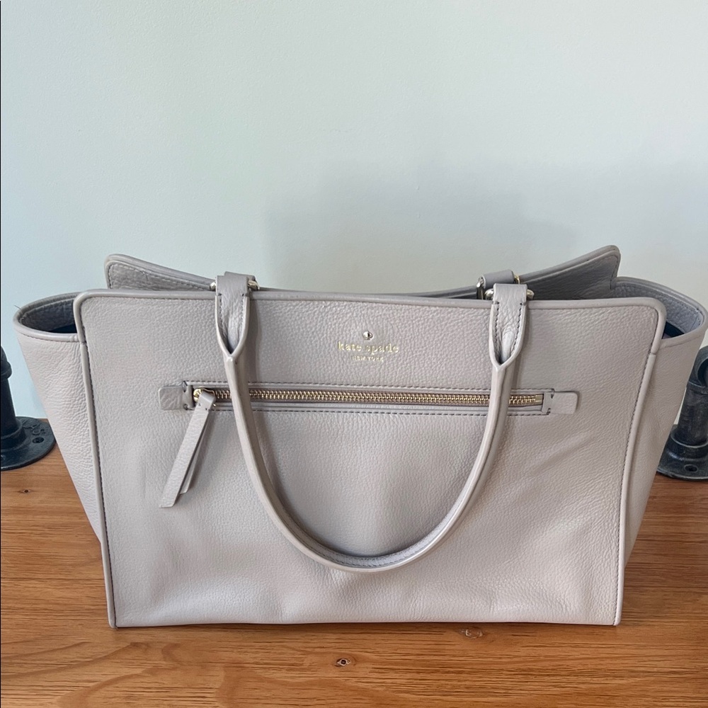 Kate Spade Light Gray Tote Bag
